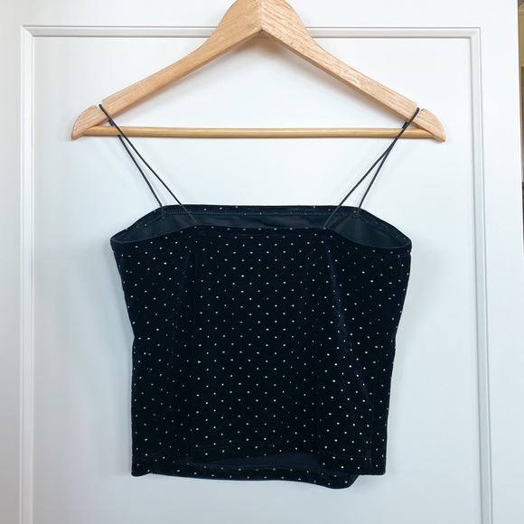 5/$50 🌷🌼🌿 DYNAMITE Crystal Studded Velvet Bungee Tank Size M - Picture 3 of 3